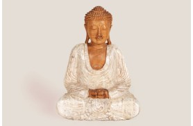 Buda branco meditando