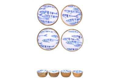 Set 4 Tigelas esmalte peixe