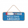 Placa de madeira "bem-vindos a bordo"