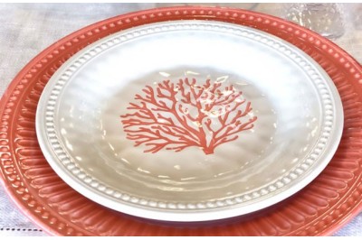 Set 6 Prato raso HARMONY Coral