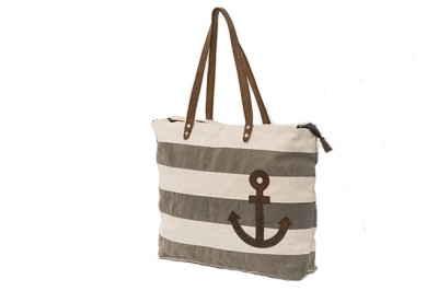 Bolsa listrada khaki