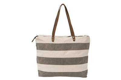 Bolsa listrada khaki